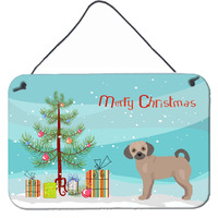 "Caroline's Treasures Fawn Puggle Christmas Tree Door Hanging Prints wall-decor, Multicolor"