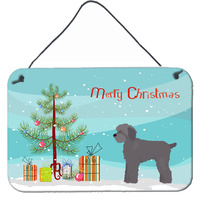 "Caroline's Treasures Grey Schnoodle Christmas Tree Door Hanging Prints wall-decor, Multicolor"