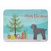 "Caroline's Treasures Grey Schnoodle Christmas Tree Machine Washable Memory Foam Mat doormats, Multicolor"