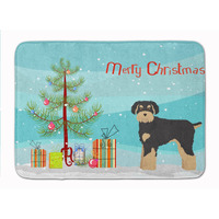 "Caroline's Treasures Schnoodle Christmas Tree Machine Washable Memory Foam Mat doormats, Multicolor"
