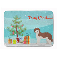 "Caroline's Treasures Sheepadoodle Christmas Tree Machine Washable Memory Foam Mat doormats, Multicolor"