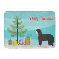 "Caroline's Treasures Black Sheepadoodle Christmas Tree Machine Washable Memory Foam Mat doormats, Multicolor"