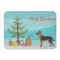 "Caroline's Treasures Shepherd Pit Mix #1 Christmas Tree Machine Washable Memory Foam Mat doormats, Multicolor"
