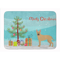 "Caroline's Treasures Shepherd Pit Mix #2 Christmas Tree Machine Washable Memory Foam Mat doormats, Multicolor"