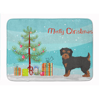 "Caroline's Treasures Yorkiepoo #1 Christmas Tree Machine Washable Memory Foam Mat doormats, Multicolor"