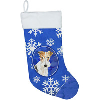 "Caroline's Treasures Fox Terrier Winter Snowflakes christmas-stockings, Multicolor"