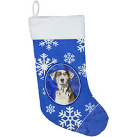 "Caroline's Treasures Catahoula Leopard Dog Winter Snowflakes christmas-stockings, Multicolor"
