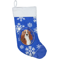 "Caroline's Treasures Basset Hound Winter Snowflakes christmas-stockings, Multicolor"