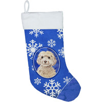 "Caroline's Treasures Winter Snowflakes Champagne Cockapoo christmas-stockings, Multicolor"