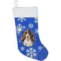 "Caroline's Treasures Winter Snowflakes Chocolate Parti Cocker Spaniel christmas-stockings, Multicolor"