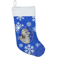 "Caroline's Treasures Winter Snowflakes Silver Poodle christmas-stockings, Multicolor"