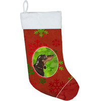 "Caroline's Treasures Snowflakes Black and Tan Dachshund christmas-stockings, Multicolor"
