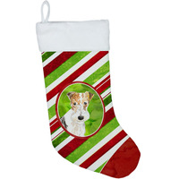 "Caroline's Treasures Fox Terrier Candy Stripe christmas-stockings, Multicolor"