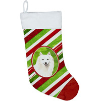 "Caroline's Treasures Japanese Spitz Candy Stripe christmas-stockings, Multicolor"