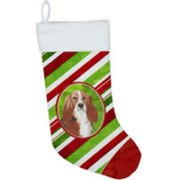 "Caroline's Treasures Basset Hound Candy Stripe christmas-stockings, Multicolor"