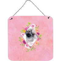 "Caroline's Treasures Moscow Watchdog Pink Flowers Door Hanging Prints wall-decor, Multicolor"
