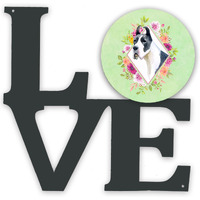 "Caroline's Treasures Dane Green Flowers Metal Artwork Love wall-decor, Multicolor"