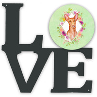 "Caroline's Treasures Pharaoh Hound Green Flowers Metal Artwork Love wall-decor, Multicolor"