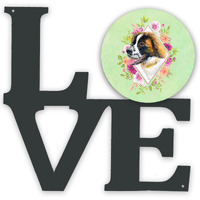"Caroline's Treasures Saint Bernard #2 Green Flowers Metal Artwork Love wall-decor, Multicolor"