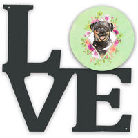 "Caroline's Treasures Rottweiler Green Flowers Metal Artwork Love wall-decor, Multicolor"