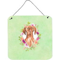 "Caroline's Treasures Vizsla Green Flowers Door Hanging Prints wall-decor, Multicolor"