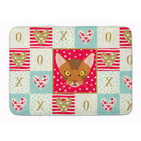 "Caroline's Treasures Abyssinian Cat Love Machine Washable Memory Foam Mat doormats, Multicolor"