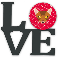 "Caroline's Treasures Abyssinian Cat Metal Artwork Love wall-decor, Multicolor"