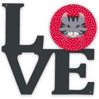 "Caroline's Treasures American Curl Cat Metal Artwork Love wall-decor, Multicolor"