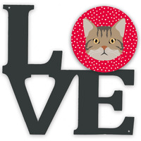 "Caroline's Treasures American Wirehair Cat Metal Artwork Love wall-decor, Multicolor"