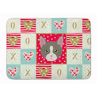 "Caroline's Treasures Brazilian Shorthair Cat Love Machine Washable Memory Foam Mat doormats, Multicolor"
