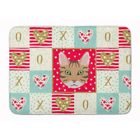 "Caroline's Treasures California Spangled Cat Love Machine Washable Memory Foam Mat doormats, Multicolor"