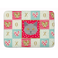 "Caroline's Treasures Chartreux Cat Love Machine Washable Memory Foam Mat doormats, Multicolor"