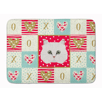 "Caroline's Treasures Chinchilla Persian Longhair Cat Love Machine Washable Memory Foam Mat doormats, Multicolor"