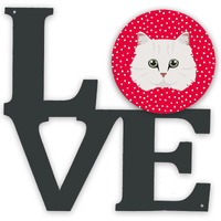 "Caroline's Treasures Chinchilla Persian Longhair Cat Metal Artwork Love wall-decor, Multicolor"