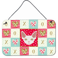 "Caroline's Treasures Devon Rex Cat Love Door Hanging Prints wall-decor, Multicolor"
