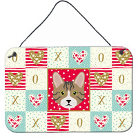 "Caroline's Treasures Dragon Li Cat Love Door Hanging Prints wall-decor, Multicolor"