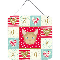 "Caroline's Treasures German Rex Cat Love Door Hanging Prints wall-decor, Multicolor"