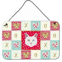 "Caroline's Treasures Khao Manee Cat Love Door Hanging Prints wall-decor, Multicolor"