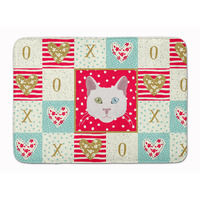 "Caroline's Treasures Khao Manee Cat Love Machine Washable Memory Foam Mat doormats, Multicolor"