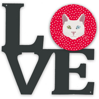 "Caroline's Treasures Khao Manee Cat Metal Artwork Love wall-decor, Multicolor"