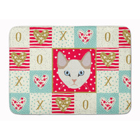 "Caroline's Treasures Korean Bobtail Cat Love Machine Washable Memory Foam Mat doormats, Multicolor"