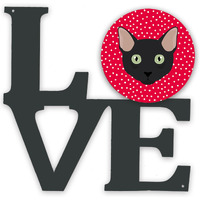 "Caroline's Treasures Mandalay Cat Metal Artwork Love wall-decor, Multicolor"