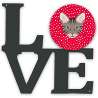 "Caroline's Treasures Ocicat Cat Metal Artwork Love wall-decor, Multicolor"