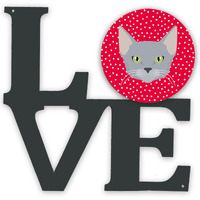 "Caroline's Treasures Russian Blue Cat Metal Artwork Love wall-decor, Multicolor"