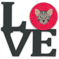 "Caroline's Treasures Safari Cat Metal Artwork Love wall-decor, Multicolor"