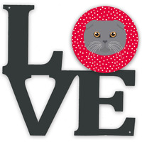"Caroline's Treasures Scottish Fold Cat Metal Artwork Love wall-decor, Multicolor"