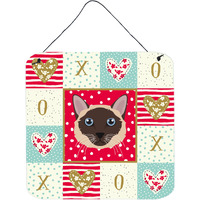 "Caroline's Treasures Siamese Traditional Cat Love Door Hanging Prints wall-decor, Multicolor"