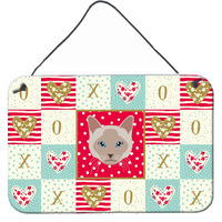 "Caroline's Treasures Thai Lilac Cat Love Door Hanging Prints wall-decor, Multicolor"