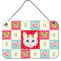 "Caroline's Treasures Turkish Van Cat Love Door Hanging Prints wall-decor, Multicolor"