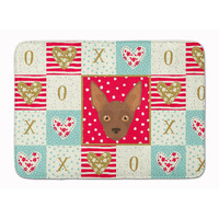 "Caroline's Treasures Abyssinian Sand Terrier Love Machine Washable Memory Foam Mat doormats, Multicolor"